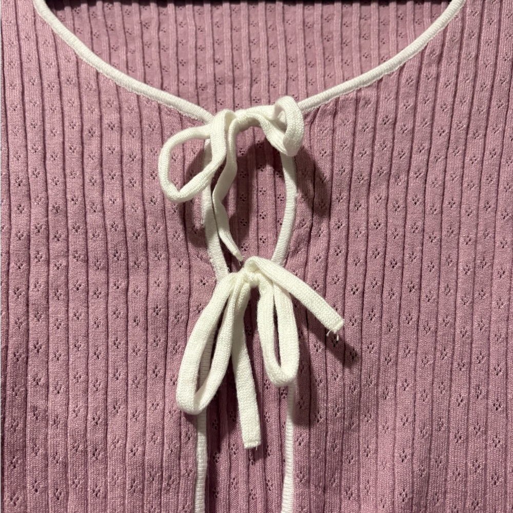 Moon & Madison Lavender Ribbed Knit Top - Picture 3 of 4